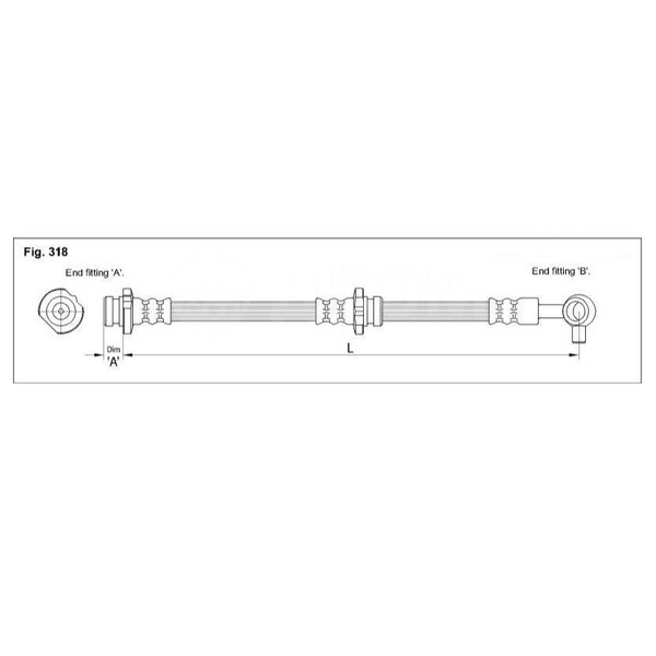 Шланг тормозной передний Nissan	46210-EM01B K&amp;amp;K FT1233 Tiida 04-, L