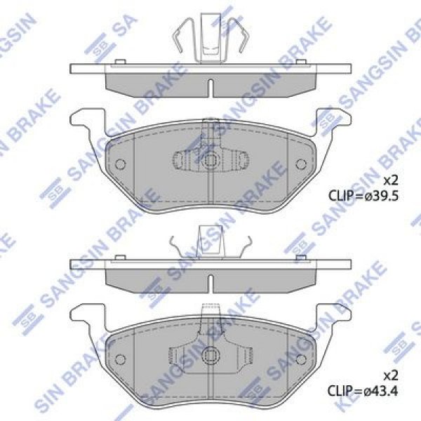 Колодки тормозные задние Mazda EP# EUR Ford Maverick II 00/10-08/04 Sangsin SP-1498