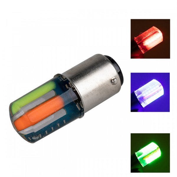Автолампа диод S25 (P21/5W) 12V 26 COB диода BAY15d 2-конт RGB SKYWAY Противотуманные, стопы, задний