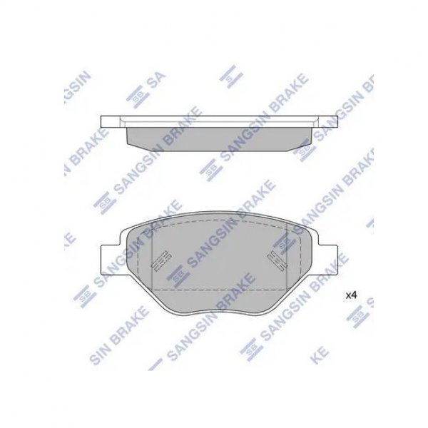 Колодки тормозные передние Renault Megane II LM# KM# -08/10 Scenic II JM# -08/11 K4J Sangsin SP-1872