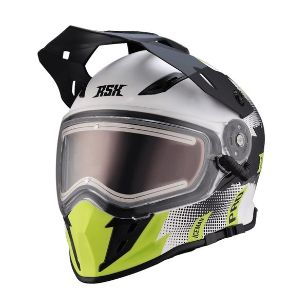 Шлем RSX Iceman (H-331) Winter бело-зеленый матовый XL (Очки желтые)