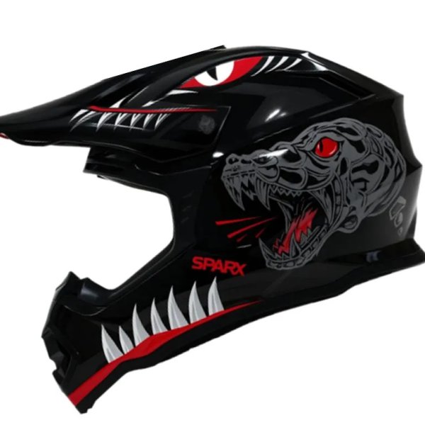 Шлем эндуро SPARX Jet Monster (WS-905) черный люминесцентный (49-50см) YXS