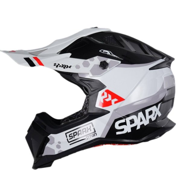 Мотошлем эндуро SPARX Raptor Titan серо-красный (63-64 см) 2XL