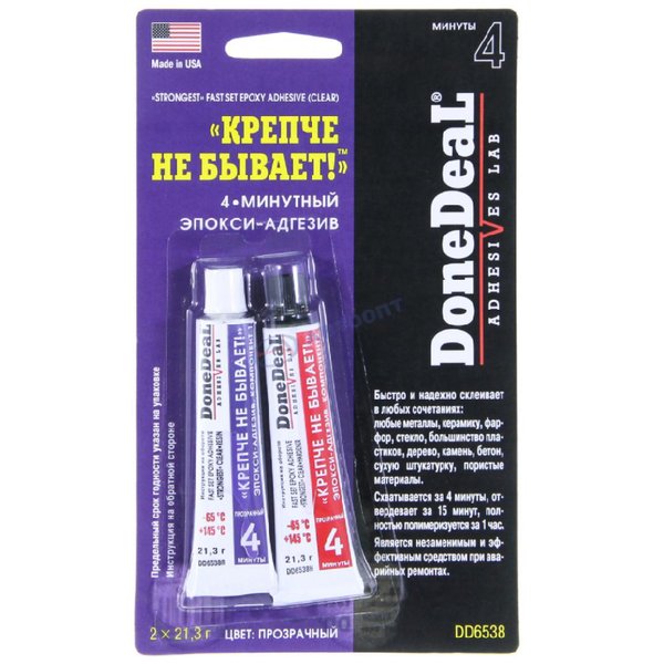 Эпокси-адгезив DoneDeal DD6538 4-Минуты Прозрачный Сша 2*28