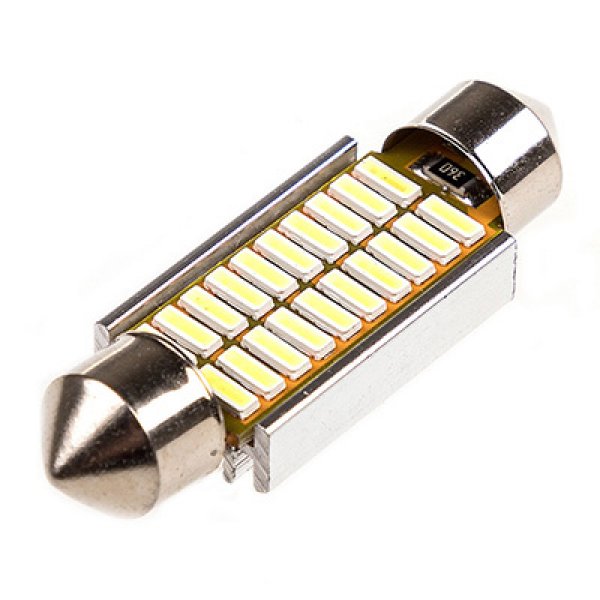 Лампа светодиодная T11(C5W) 12V 20 SMD диодов 1-конт 39мм Белая SKYWAY