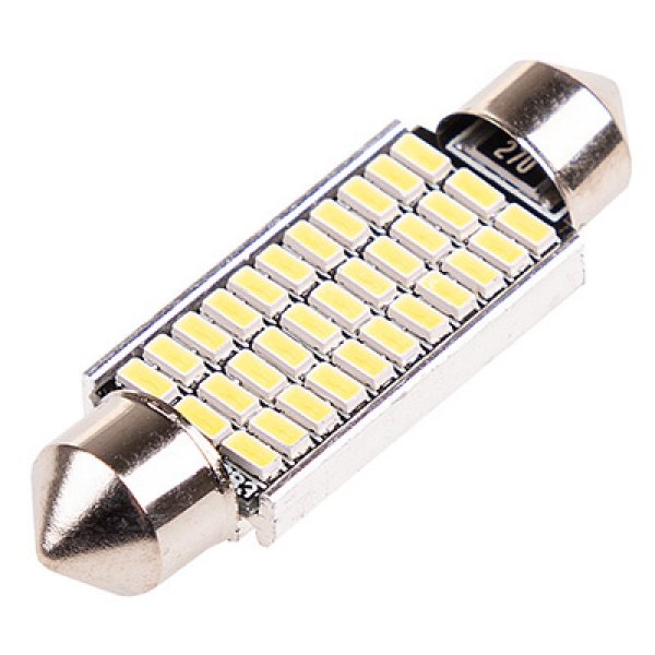 Лампа светодиодная T11(C5W) 12V 33SMD диодов 1-конт 41мм Белая SKYWAY Салон, номер