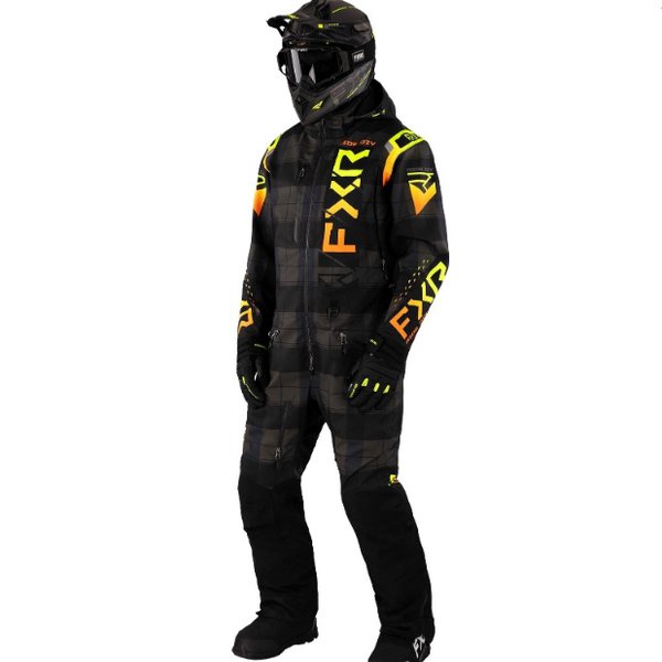 Комбинезон FXR Helium с утеплителем Black/Plaid/Inferno L